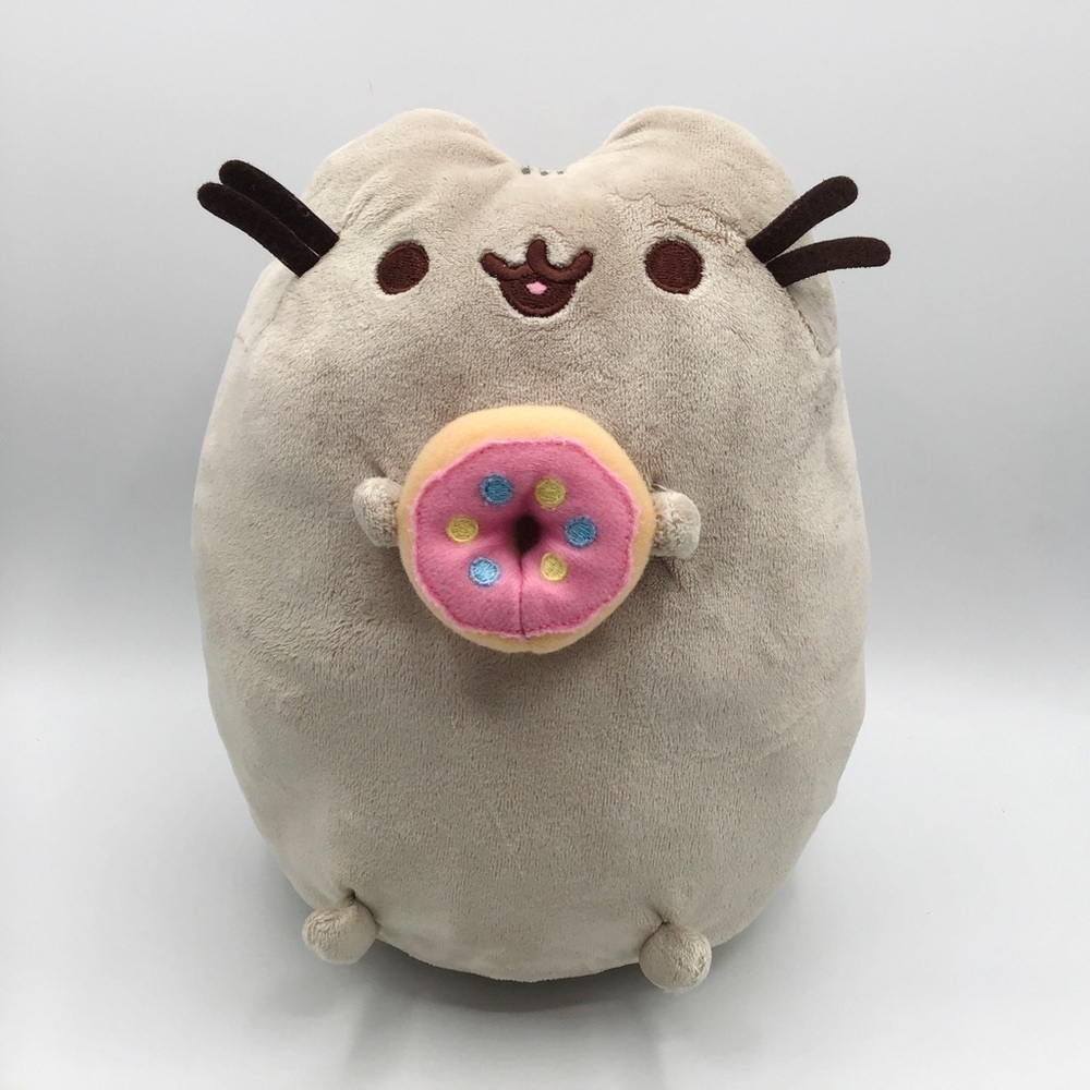 PUSHEEN Cat Plush Gray Pink Donut Doughnut Sprinkles Stuffed Animal Toy Gray